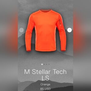 Stellar Equipment Long Sleeve Performance Shirt. Mens Sz Large orange